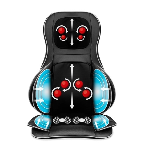Air Compression Shiatsu Neck & Back Massager Seat w/ Heat, Rolling Massage - Lot 4727