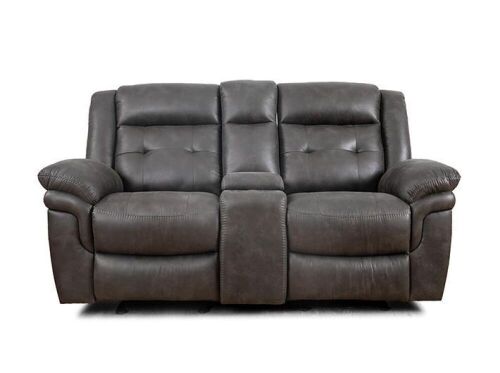 Mesa Gray Dual Reclining Console Loveseat - Lot 28