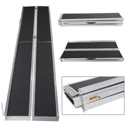 10ft Aluminum Loading Slip Resistant Surface Wheelchair Portable Ramp-120" x 28"  - Lot 174