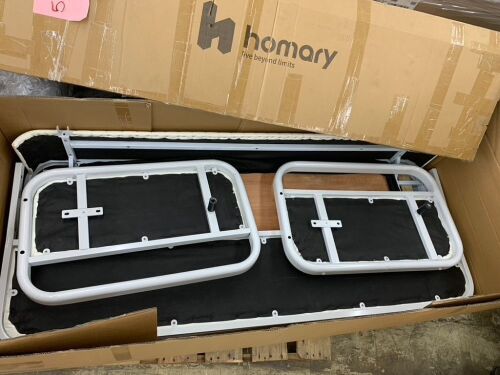 Homary 74" Modern Deep Gray Convertible Sleeper Sofa with Storage - No Hardware or Instructions - Lot 369