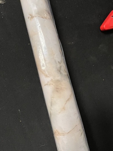 MULLSAN 24''x118'' Marble Look Peel and Stick Paper for Countertop/ Cabinet/ Furniture, Thick Waterproof PVC - Lot 204