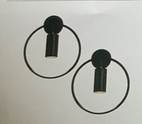 Black Circle Wall Sconce Light - Lot 216