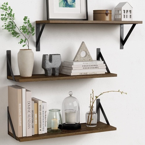 Rustic Floating Shelves, Set of 3, 24" - Lot 218