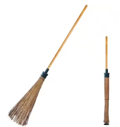 Adjustable Self-Standing Outdoor Coconut Bristle Upright Broom - Lot 230