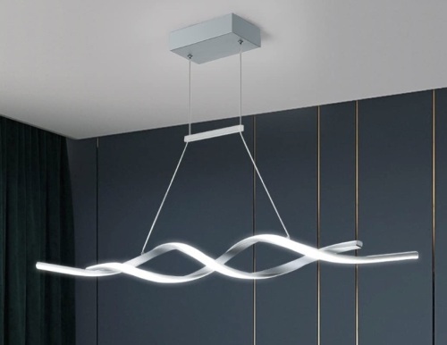 Jaycomey Modern LED Pendant Light Fixture, 3000-6000K, 24W, Gray - Lot 402