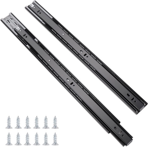 KNOBWELL 5 Pair 20" Side Mount Full Extension Ball Bearing Drawer Slide, 80-LBS Weight Capacity, Black Finish - Lot 414