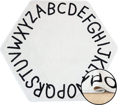 Hexagon Alphabet Playroom Rug - Lot 420