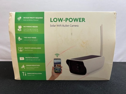 Low Power Solar WiFi Bullet Camera - Lot 506