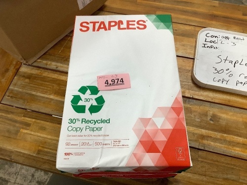 Set of 5 Staples 30% Recycled Paper - Lot 4974