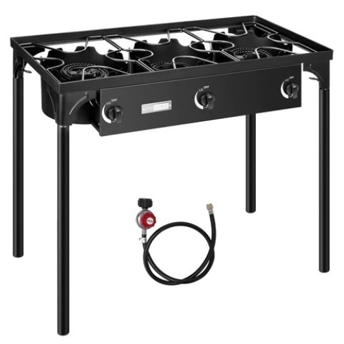 VIVOHOME Outdoor 3-Burner Stove Cooker for Camping Cookout - Lot 4994