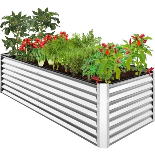 Outdoor Metal Raised Garden Bed for Vegetables, Flowers, Herbs - 8x4x2ft - Lot 5035