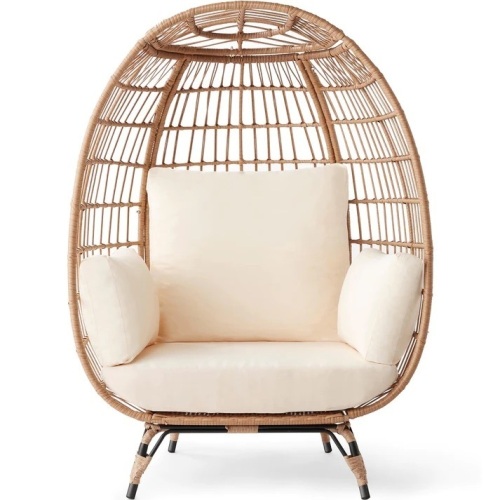 Wicker Egg Chair Oversized Indoor Outdoor Patio Lounger - Lot 5092