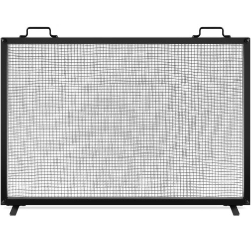 Single Panel Handcrafted Steel Mesh Fireplace Screen w/ Handles - Lot 5145