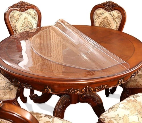 54" Clear Vinyl Round Table Protector - Lot 235