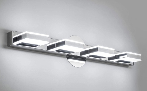 Combuh LED Bathroom Vanity Light 4 Lights, Chrome 27 Inch Cool White 6000K - Lot 305