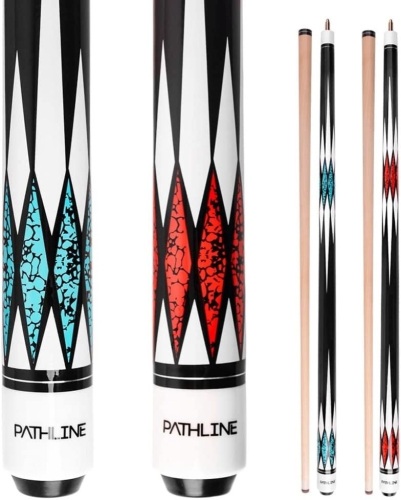 Pathline PLN Set of 2 Pool Cues, 58 inch Canadian Maple with 13mm Leather Tip - Lot 312