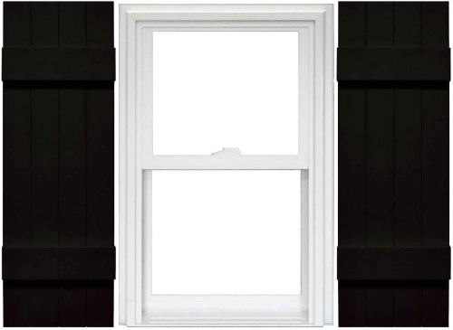 Board and Batten 15"x43" 4 Board Joined Vinyl Standard Shutter, Set of 2 - Lot 321