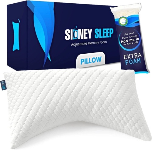 Sidney Sleep Memory Foam Side and Back Sleeper Pillow for Neck and Shoulder Pain Relief - Lot 345