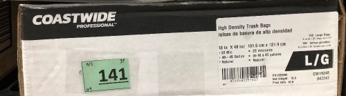 Case of 150 Large High Density Trash Bags - Lot 141