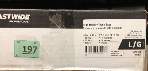 Case of 200 High Density Trash Bags - Lot 197