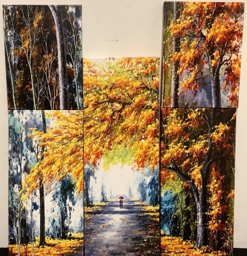 Set of 5 Forest Path Canvas Art Print - Lot 117