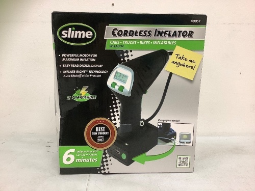 Slime Cordless Inflator, Like New, Sold As-is - Lot 233