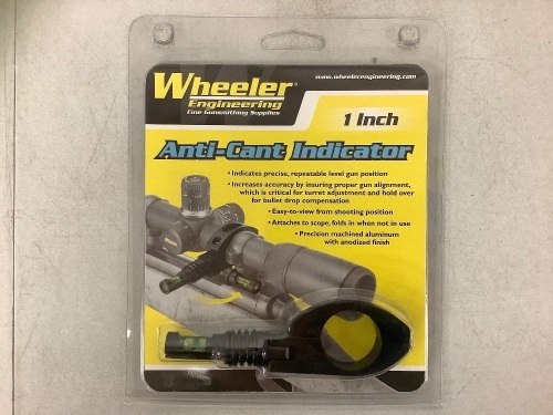 Wheeler 1" Anti-Cant Indicator, Appears New, Sold As-is - Lot 251