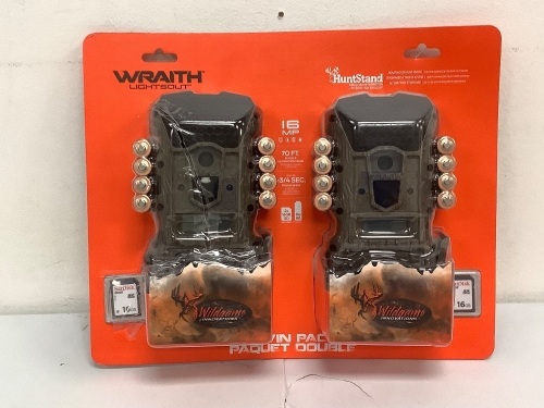 Wildgame Innovations Wraith 16 LightsOut Game Camera Twin Pack, Like New, Sold As-is - Lot 460