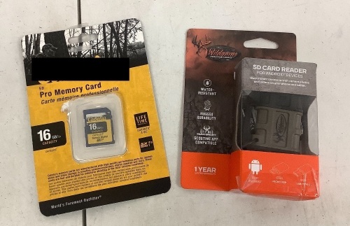 Lot of (2) 16 GB SD Memory Card and Wildgame Innovations SD Card Reader, Appears New, Sold As-is - Lot 425