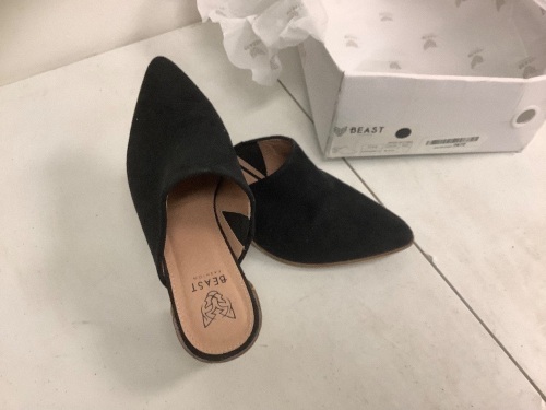 Beast Fashion Stephanie Suede Slide-On Mule Heel Sandal Women's 7, E-Comm Return, Sold As-is - Lot 550