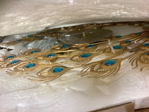 Metal Peacock Wall Clock, E-Comm Return, Sold As-is - Lot 28