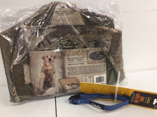 Lot of (2) Bloodline Dog Vest XL and Dog Collar 5/8"x14"-18", Appears New, Sold As-is - Lot 408