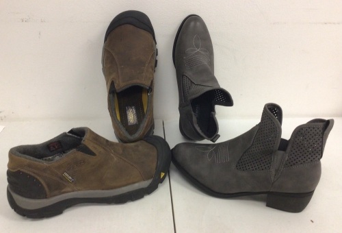 Lot of (2) KEEN Slip-On Boots Women's 8.5 and Short Boots Women's Unsized, E-Comm Return, Sold As-is - Lot 398