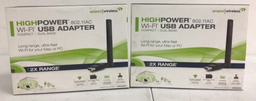 Lot of (2) Amped Wireless 802.11AC Wifi USB Adapter, Appears New, Sold As-is - Lot 136