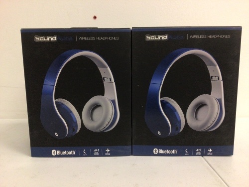 Lot of (2) SoundAura Wireless Bluetooth Headphones, Appears New, Sold As-is - Lot 171