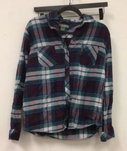 Natural Selections Flannel Button Down Shirt Women's M, Bad Stitch Left Pocket, E-Comm Return, Sold As-is - Lot 205