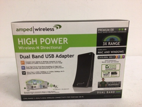 Lot of (2) High Power Dual Band USB Adapter, E-Commerce Return, Untested, Sold as is - Lot 528
