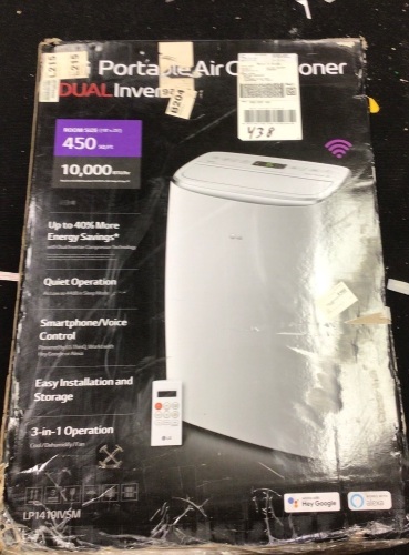 LG Portable Air Conditioner 10,000 BTU DUAL Inverter Smart Wi-Fi, E-Comm Return, Powers On Then Powers Off, Sold As-is - Lot 73