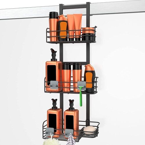 Nieifi Over The Shower Door Caddy Pantry Organizer Rack with Reliable Hooks - Lot 363