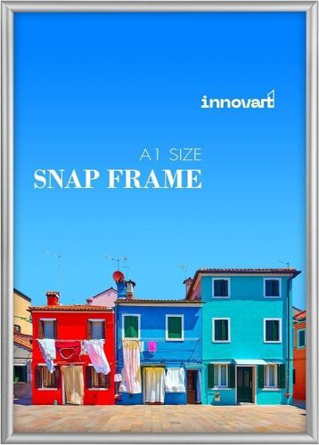 INNOVART Aluminum Snap Frame for Poster 24” x 33”, Front Load Snap Frame Poster with PVC Protective Film for A1 Size - Lot 479