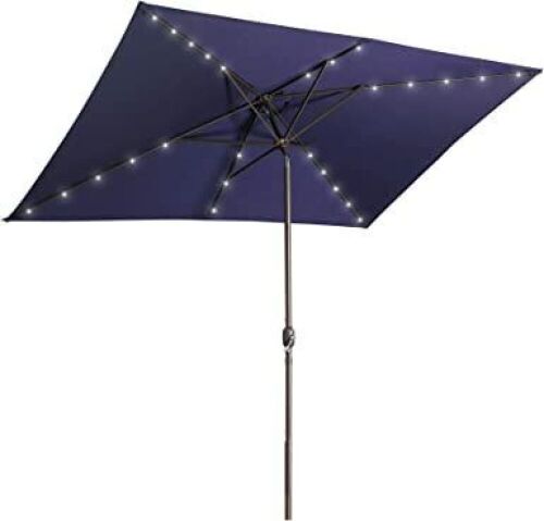 Aok Garden 6.5' × 10' Patio Umbrella with Push Button Tilt and Sturdy Aluminum Ribs  - Lot 321