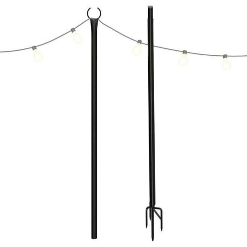 Holiday Styling Outdoor String Light Pole with Hooks for Hanging String Lights - Lot 423