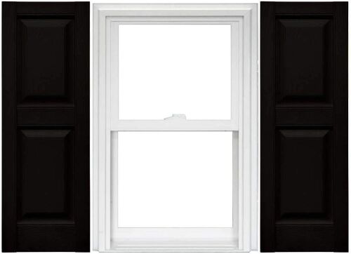 Mid America Raised Panel Vinyl Shutters, 14.75 x 51, Black  - Lot 449