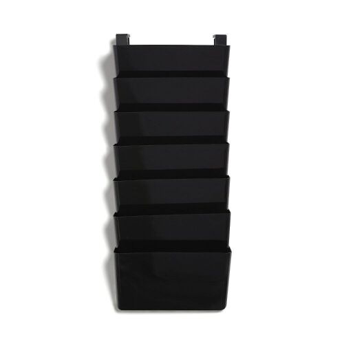 Lot of (2) TRU RED Unbreakable 7-Pocket Plastic Letter Wall File Black  - Lot 417