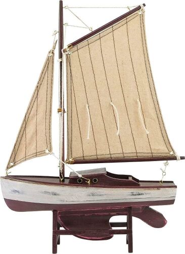 SAILINGSTORY Wooden Sailboat Decor  - Lot 431