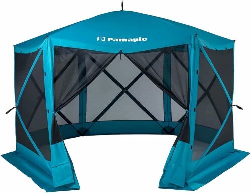 Pamapic 12 x 12 Foot Portable Outdoor Pop-up Gazebo, Carrying Bag, Green  - Lot 105