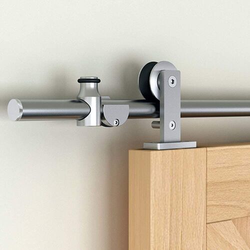JUBEST 6.6' Stainless Steel Sliding Barn Door Hardware Kit - Lot 451