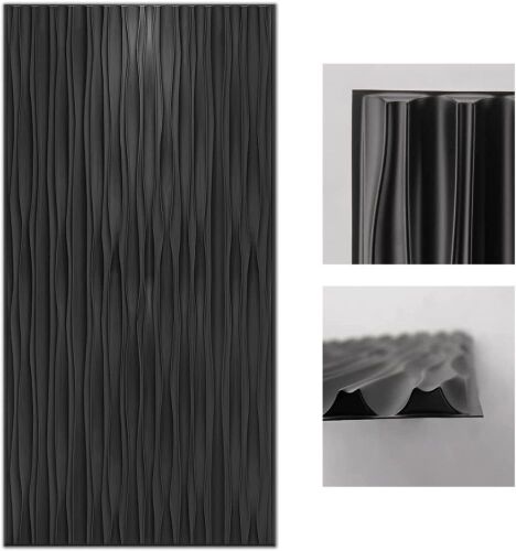 Art3d Black Large PVC 3D Wall Panels, Drop Ceiling Tile 2x4, Pack of 6, 47.2"×23.6"  - Lot 435