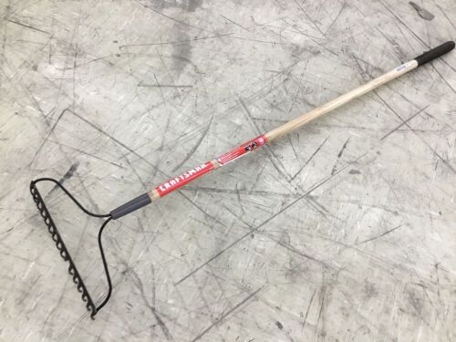 Craftsman Wood-Handle Welded Steel Garden Rake - Bent Tines - Lot 446