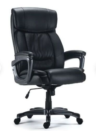 Staples Lockland Ergonomic Leather Managers Big & Tall Chair, 400 lb. Capacity, Black - Lot 60